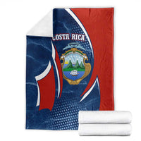Costa Rica Orchid Blanket Red and Blue with National Emblem and Purple Flower Design - Wonder Print Shop