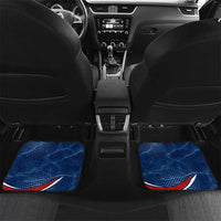 Costa Rica Orchid Car Mats Red and Blue with National Emblem and Purple Flower Design - Wonder Print Shop