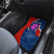 Costa Rica Orchid Car Mats Red and Blue with National Emblem and Purple Flower Design - Wonder Print Shop