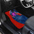 Costa Rica Orchid Car Mats Red and Blue with National Emblem and Purple Flower Design - Wonder Print Shop