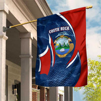 Costa Rica Orchid Garden Flag Red and Blue with National Emblem and Purple Flower Design - Wonder Print Shop
