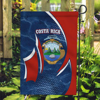 Costa Rica Orchid Garden Flag Red and Blue with National Emblem and Purple Flower Design - Wonder Print Shop