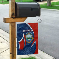 Costa Rica Orchid Garden Flag Red and Blue with National Emblem and Purple Flower Design - Wonder Print Shop