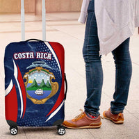 Costa Rica Orchid Luggage Cover Red and Blue with National Emblem and Purple Flower Design - Wonder Print Shop