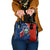 Costa Rica Orchid Shoulder Handbag Red and Blue with National Emblem and Purple Flower Design - Wonder Print Shop