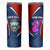 Costa Rica Orchid Skinny Tumbler Red and Blue with National Emblem and Purple Flower Design - Wonder Print Shop
