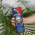 Costa Rica Orchid Skinny Tumbler Red and Blue with National Emblem and Purple Flower Design - Wonder Print Shop