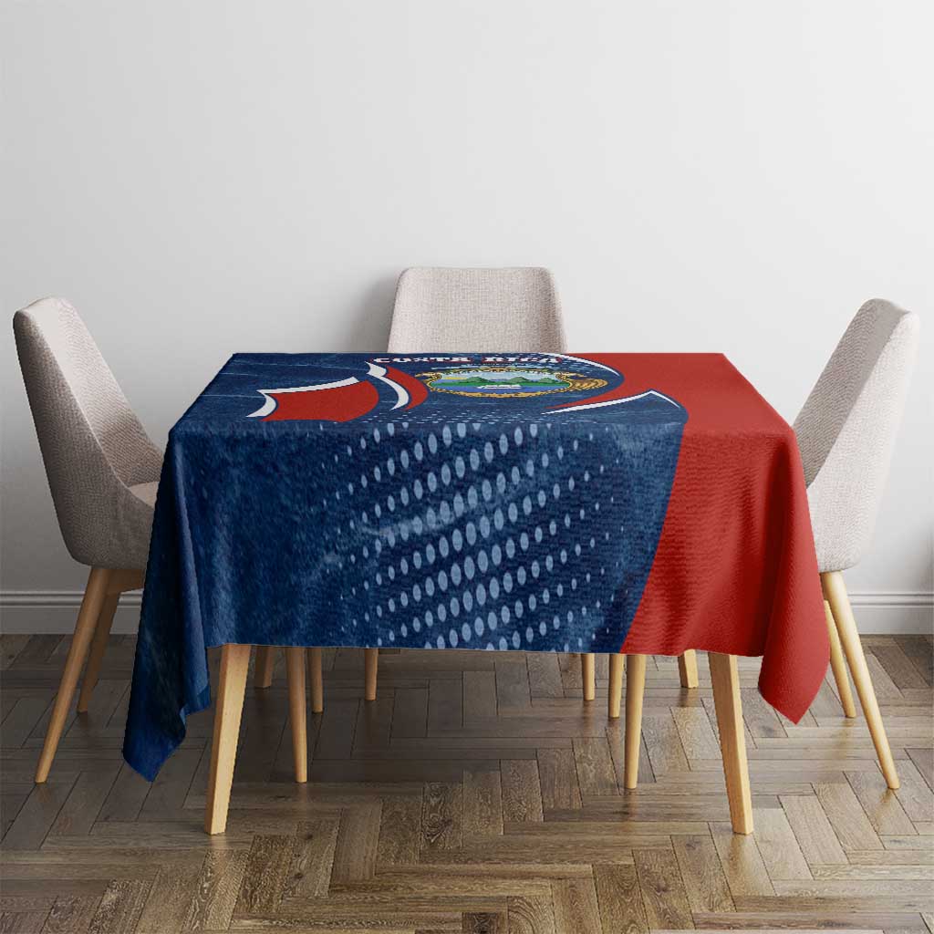 Costa Rica Orchid Tablecloth Red and Blue with National Emblem and Purple Flower Design - Wonder Print Shop