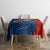 Costa Rica Orchid Tablecloth Red and Blue with National Emblem and Purple Flower Design - Wonder Print Shop