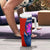 Costa Rica Orchid Tumbler With Handle Red and Blue with National Emblem and Purple Flower Design - Wonder Print Shop