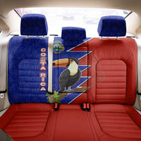 Costa Rica Toucan Back Car Seat Cover Red and Blue with National Seal and Tropical Bird Graphic - Wonder Print Shop