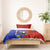 Costa Rica Toucan Bedding Set Red and Blue with National Seal and Tropical Bird Graphic - Wonder Print Shop