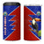 Costa Rica Toucan 4 in 1 Can Cooler Tumbler Red and Blue with National Seal and Tropical Bird Graphic - Wonder Print Shop