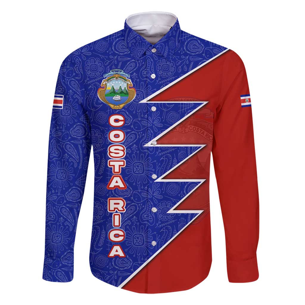 Costa Rica Toucan Family Matching Long Sleeve Bodycon Dress and Hawaiian Shirt Red and Blue with National Seal and Tropical Bird Graphic - Wonder Print Shop