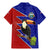 Costa Rica Toucan Family Matching Mermaid Dress and Hawaiian Shirt Red and Blue with National Seal and Tropical Bird Graphic - Wonder Print Shop