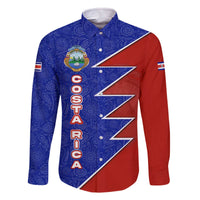 Costa Rica Toucan Family Matching Off The Shoulder Long Sleeve Dress and Hawaiian Shirt Red and Blue with National Seal and Tropical Bird Graphic - Wonder Print Shop