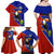 Costa Rica Toucan Family Matching Off Shoulder Maxi Dress and Hawaiian Shirt Red and Blue with National Seal and Tropical Bird Graphic - Wonder Print Shop