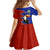 Costa Rica Toucan Family Matching Off Shoulder Short Dress and Hawaiian Shirt Red and Blue with National Seal and Tropical Bird Graphic - Wonder Print Shop