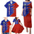 Costa Rica Toucan Family Matching Puletasi and Hawaiian Shirt Red and Blue with National Seal and Tropical Bird Graphic - Wonder Print Shop