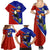 Costa Rica Toucan Family Matching Summer Maxi Dress and Hawaiian Shirt Red and Blue with National Seal and Tropical Bird Graphic - Wonder Print Shop