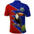 Costa Rica Toucan Polo Shirt Red and Blue with National Seal and Tropical Bird Graphic - Wonder Print Shop