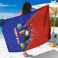Costa Rica Toucan Sarong Red and Blue with National Seal and Tropical Bird Graphic - Wonder Print Shop