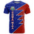 Costa Rica Toucan T Shirt Red and Blue with National Seal and Tropical Bird Graphic - Wonder Print Shop