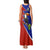 Costa Rica Toucan Tank Maxi Dress Red and Blue with National Seal and Tropical Bird Graphic - Wonder Print Shop