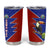 Costa Rica Toucan Tumbler Cup Red and Blue with National Seal and Tropical Bird Graphic - Wonder Print Shop