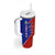 Costa Rica Toucan Tumbler With Handle Red and Blue with National Seal and Tropical Bird Graphic - Wonder Print Shop