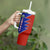 Costa Rica Toucan Tumbler With Handle Red and Blue with National Seal and Tropical Bird Graphic - Wonder Print Shop