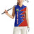 Costa Rica Toucan Women Sleeveless Polo Shirt Red and Blue with National Seal and Tropical Bird Graphic - Wonder Print Shop