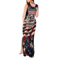 America Turns 250 Happy 50th Birthday Tank Maxi Dress Patriotic Eagle US Flag Distressed Splatter
