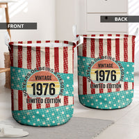 America Vintage 1976 50th Birthday Laundry Basket Retro Sunset Patriotic