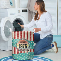 America Vintage 1976 50th Birthday Laundry Basket Retro Sunset Patriotic