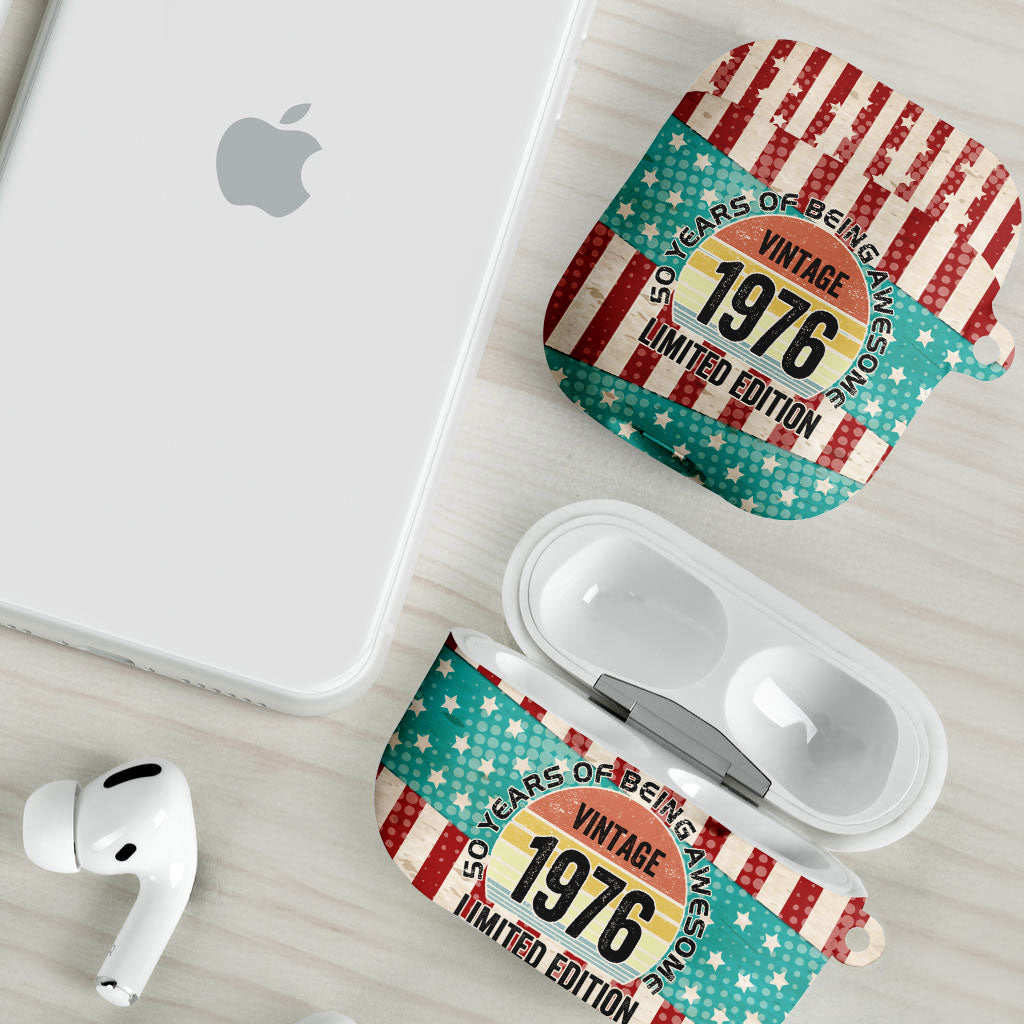 America Vintage 1976 50th Birthday AirPods Case Retro Sunset Patriotic