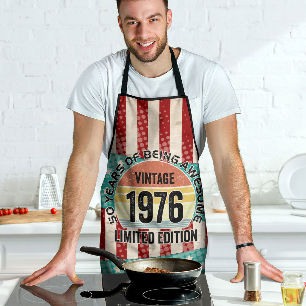 America Vintage 1976 50th Birthday Apron Retro Sunset Patriotic