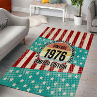America Vintage 1976 50th Birthday Area Rug Retro Sunset Patriotic