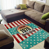 America Vintage 1976 50th Birthday Area Rug Retro Sunset Patriotic