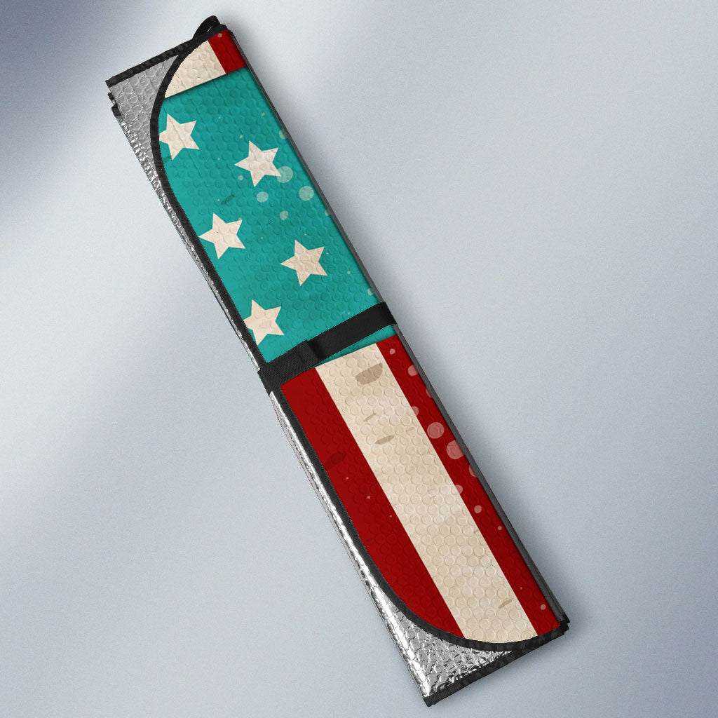 America Vintage 1976 50th Birthday Auto Sun Shade Retro Sunset Patriotic