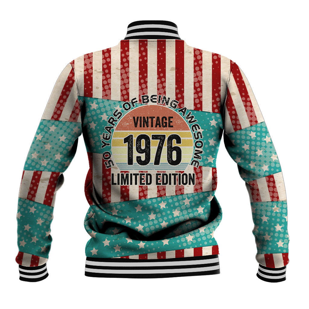 America Vintage 1976 50th Birthday Baseball Jacket Retro Sunset Patriotic