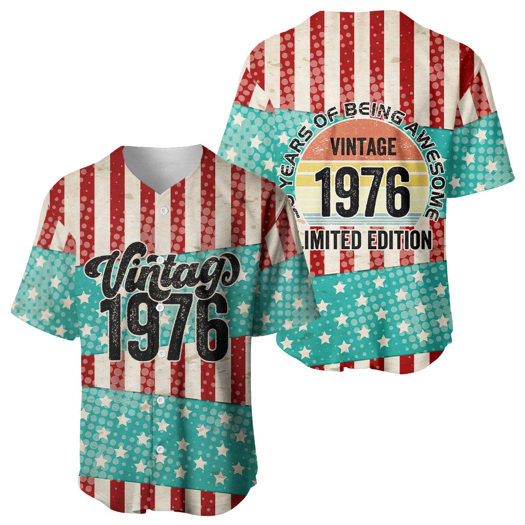 America Vintage 1976 50th Birthday Baseball Jersey Retro Sunset Patriotic