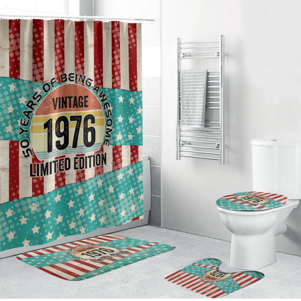 America Vintage 1976 50th Birthday Bathroom Set Retro Sunset Patriotic
