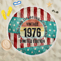 America Vintage 1976 50th Birthday Beach Blanket Retro Sunset Patriotic