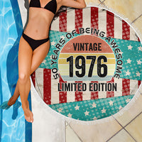 America Vintage 1976 50th Birthday Beach Blanket Retro Sunset Patriotic