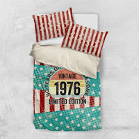 America Vintage 1976 50th Birthday Bedding Set Retro Sunset Patriotic