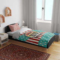 America Vintage 1976 50th Birthday Bedding Set Retro Sunset Patriotic