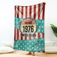 America Vintage 1976 50th Birthday Blanket Retro Sunset Patriotic