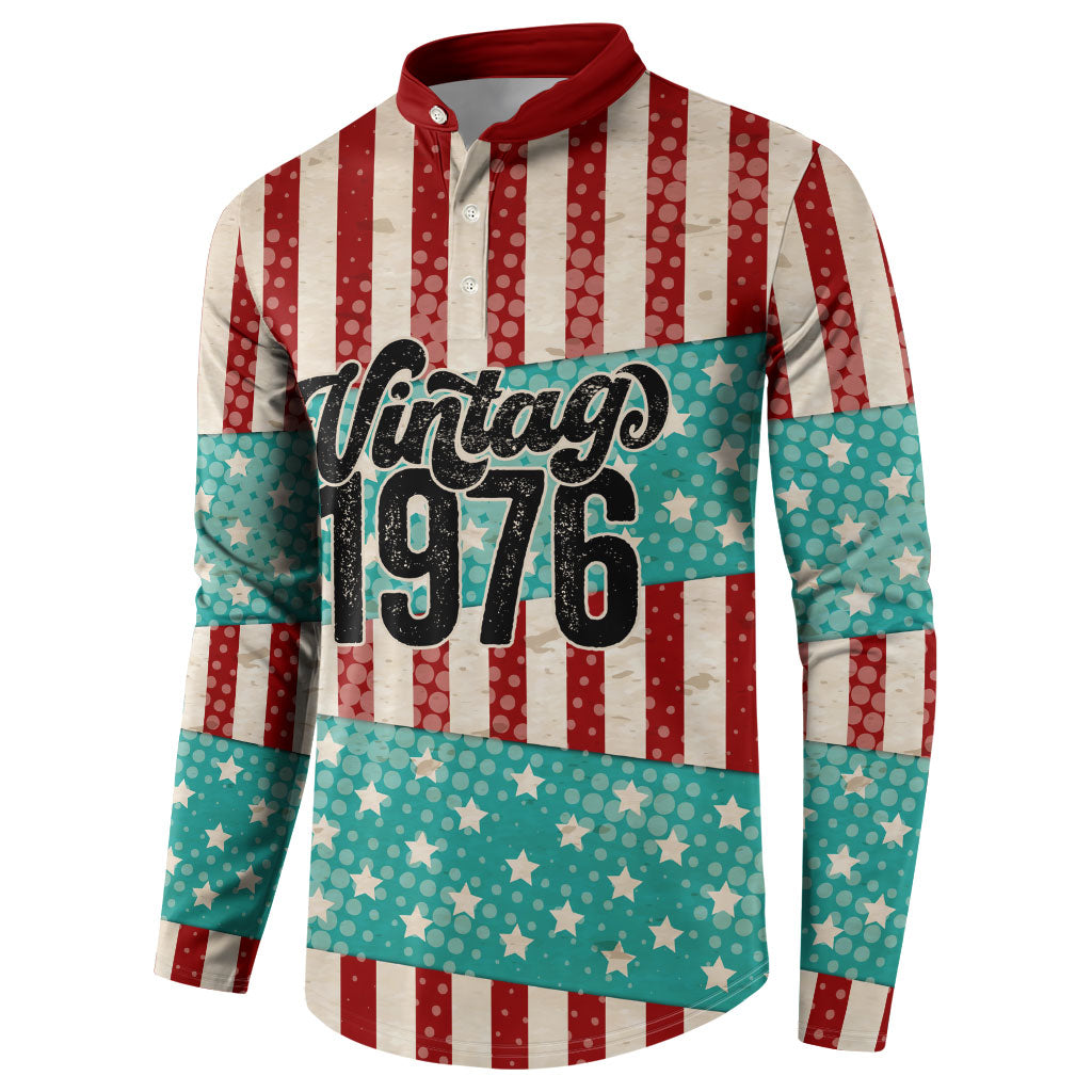 America Vintage 1976 50th Birthday Button Sweatshirt Retro Sunset Patriotic