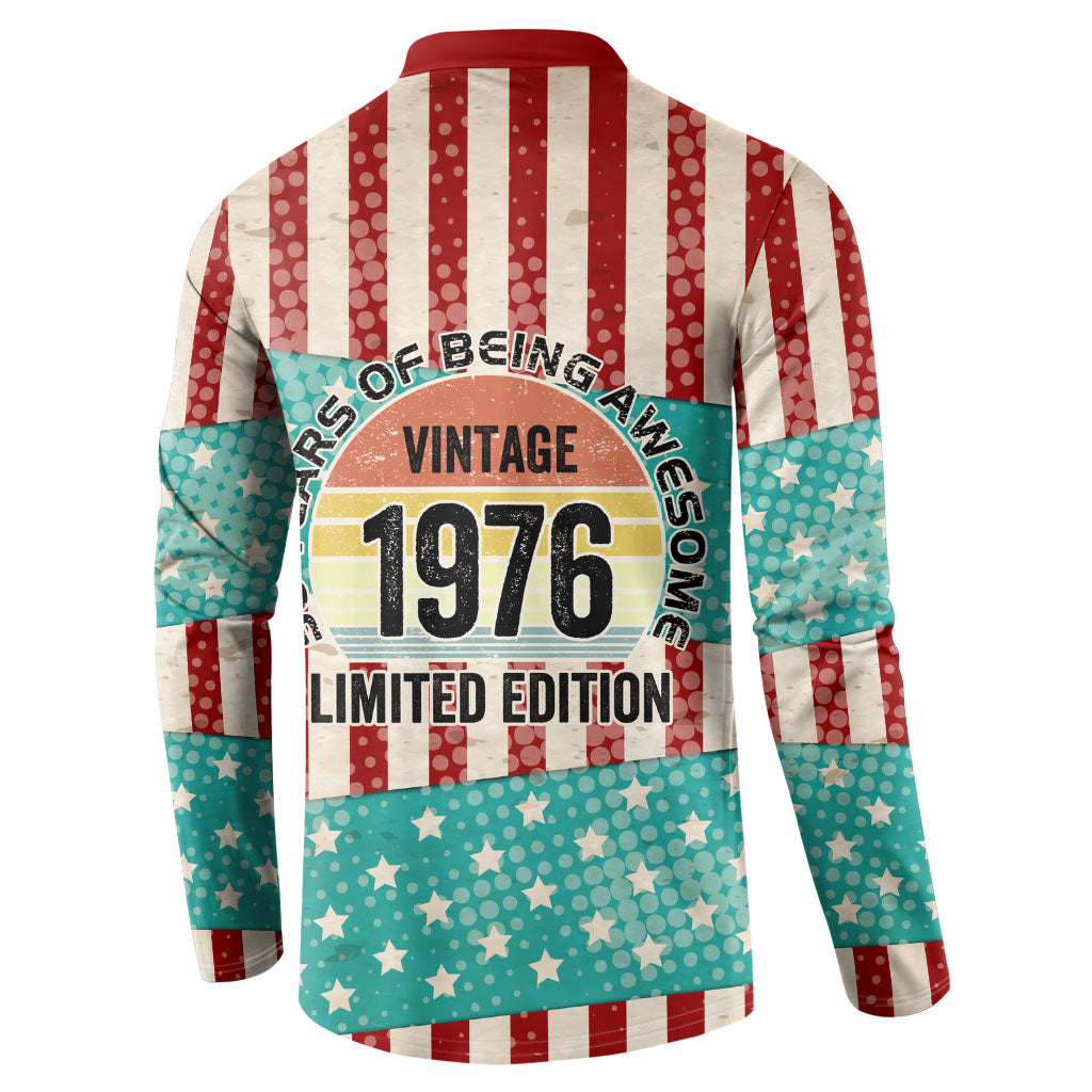 America Vintage 1976 50th Birthday Button Sweatshirt Retro Sunset Patriotic